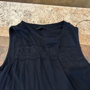 Banana republic, black sleeveless shirt with lace size small.